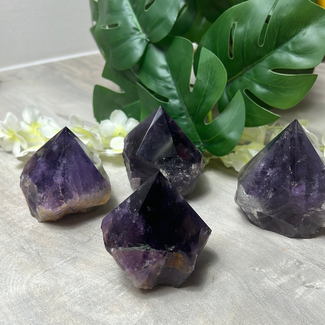 Amethyst Half & Half Polished Raw Tower Points