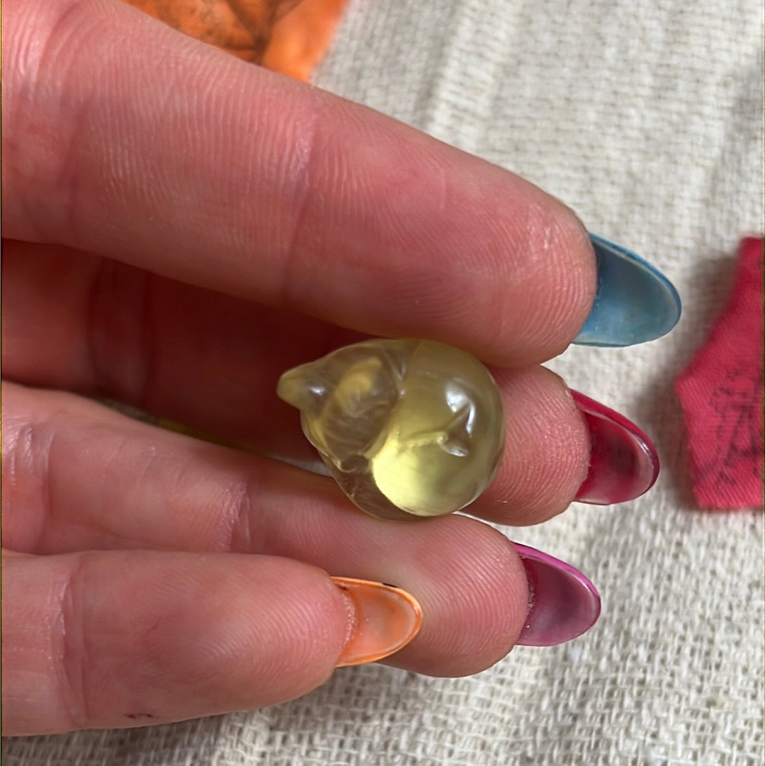 Mini Yellow Fluorite Cat