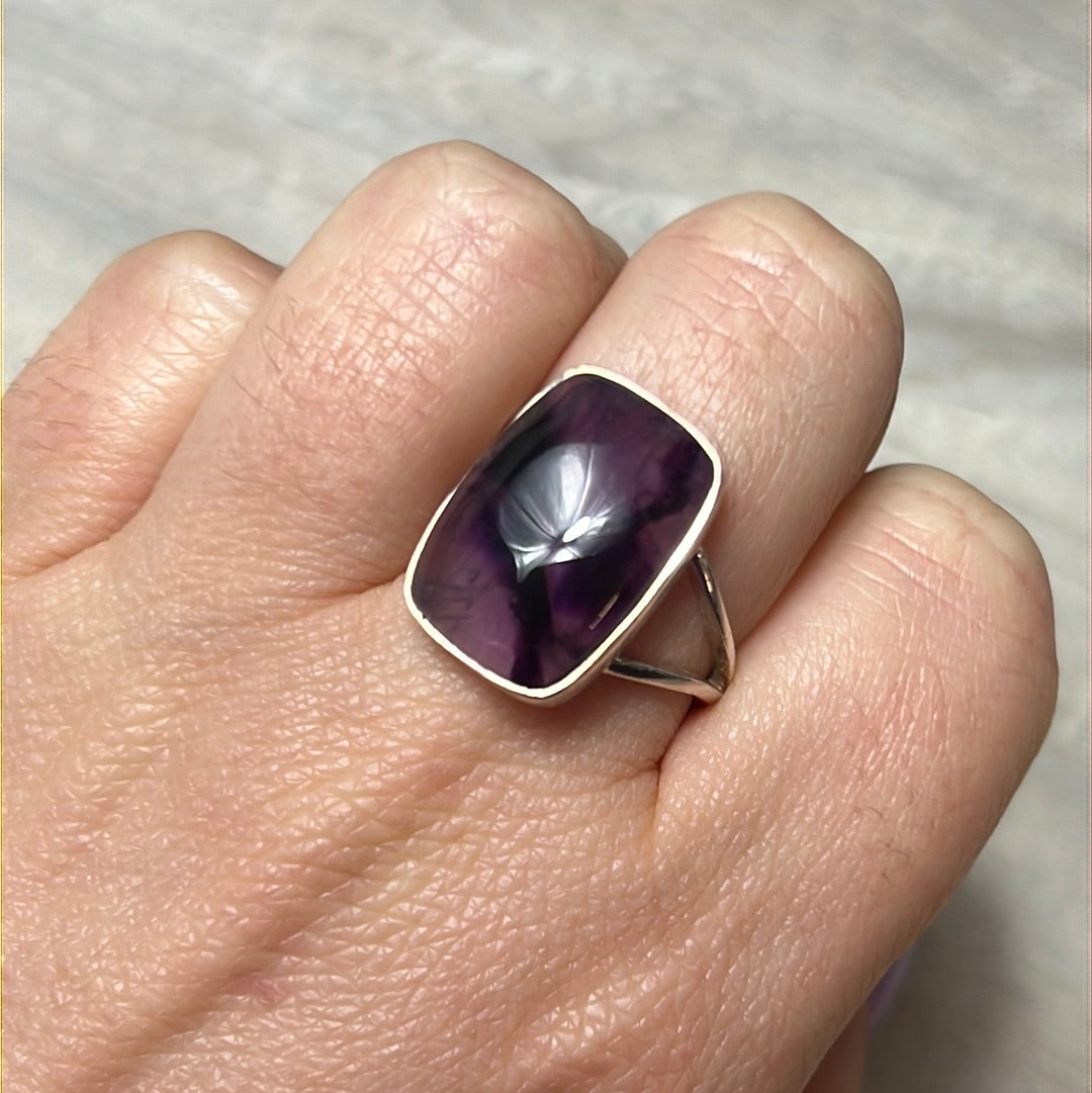 Amethyst 925 Sterling Silver Ring - Size R 1/2 - S