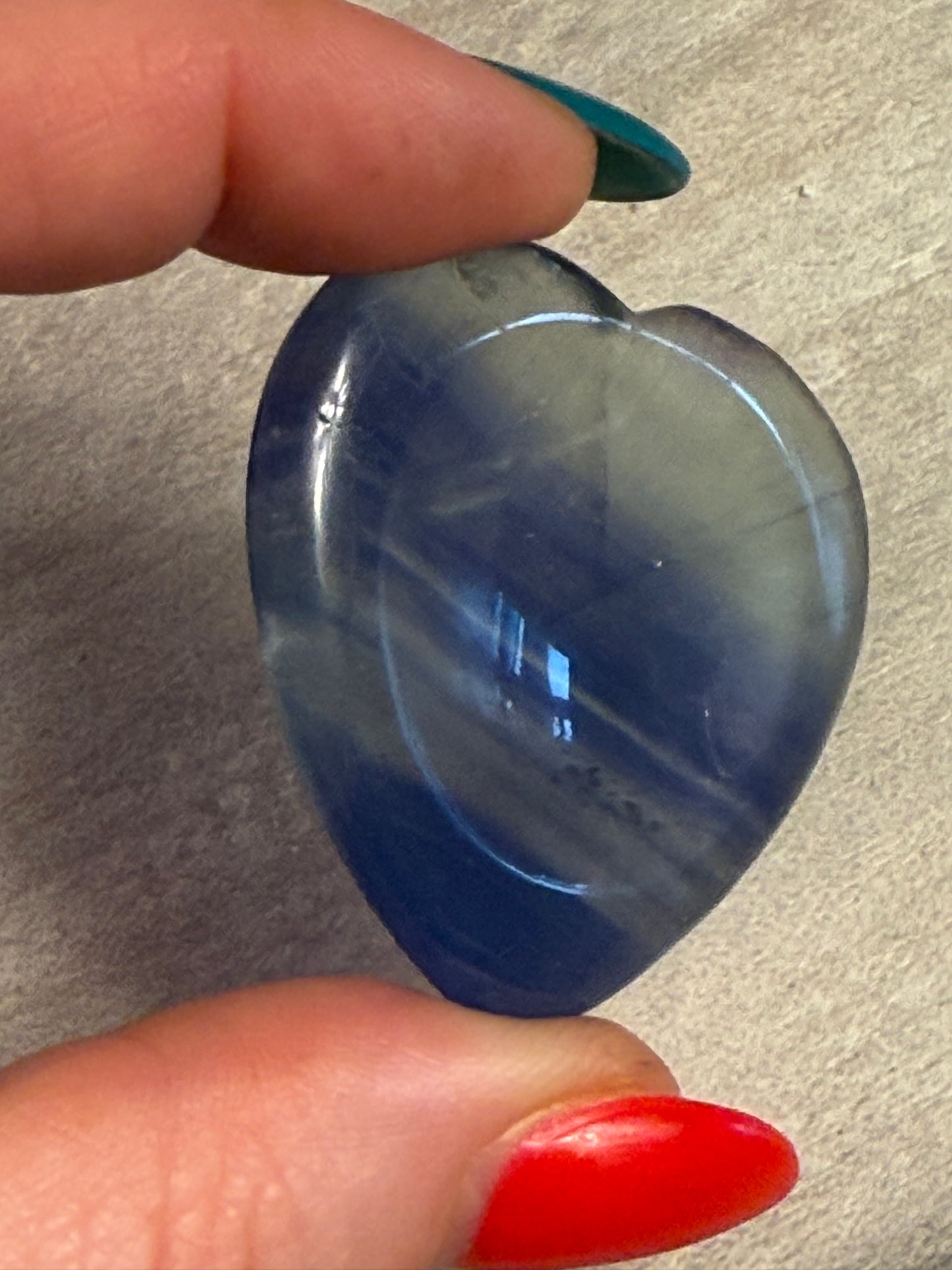 Blue Fluorite Heart Palm Worry Stone