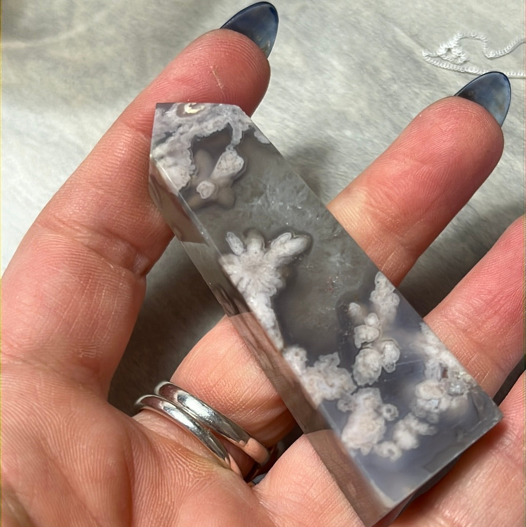 Flower Agate Tower Point