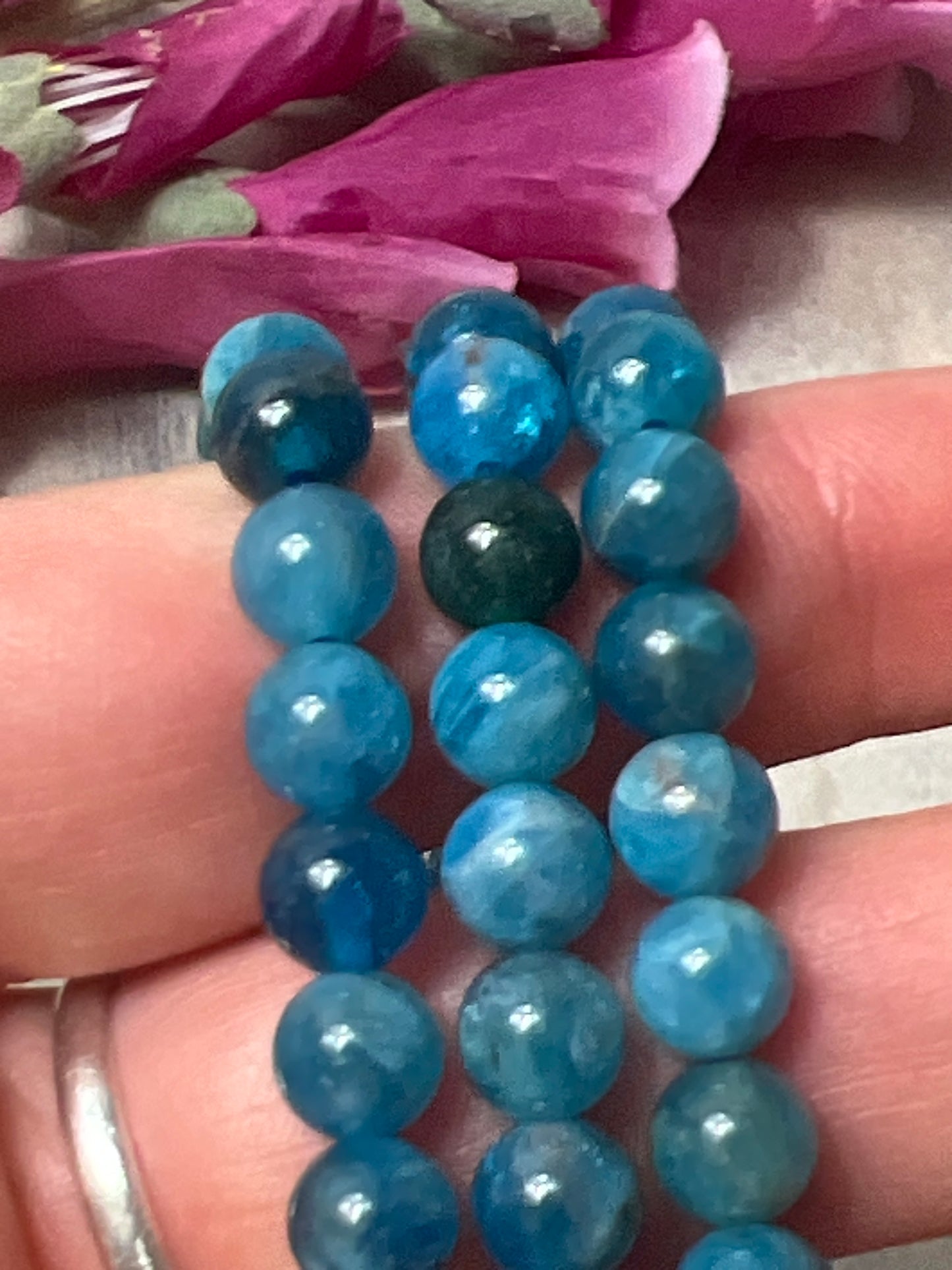 Apatite 6mm Bead Bracelet