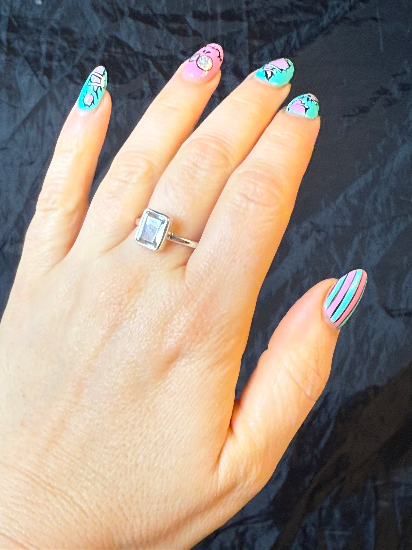 Prasolite 925 Ring - Size S 1/2 Green Amethyst