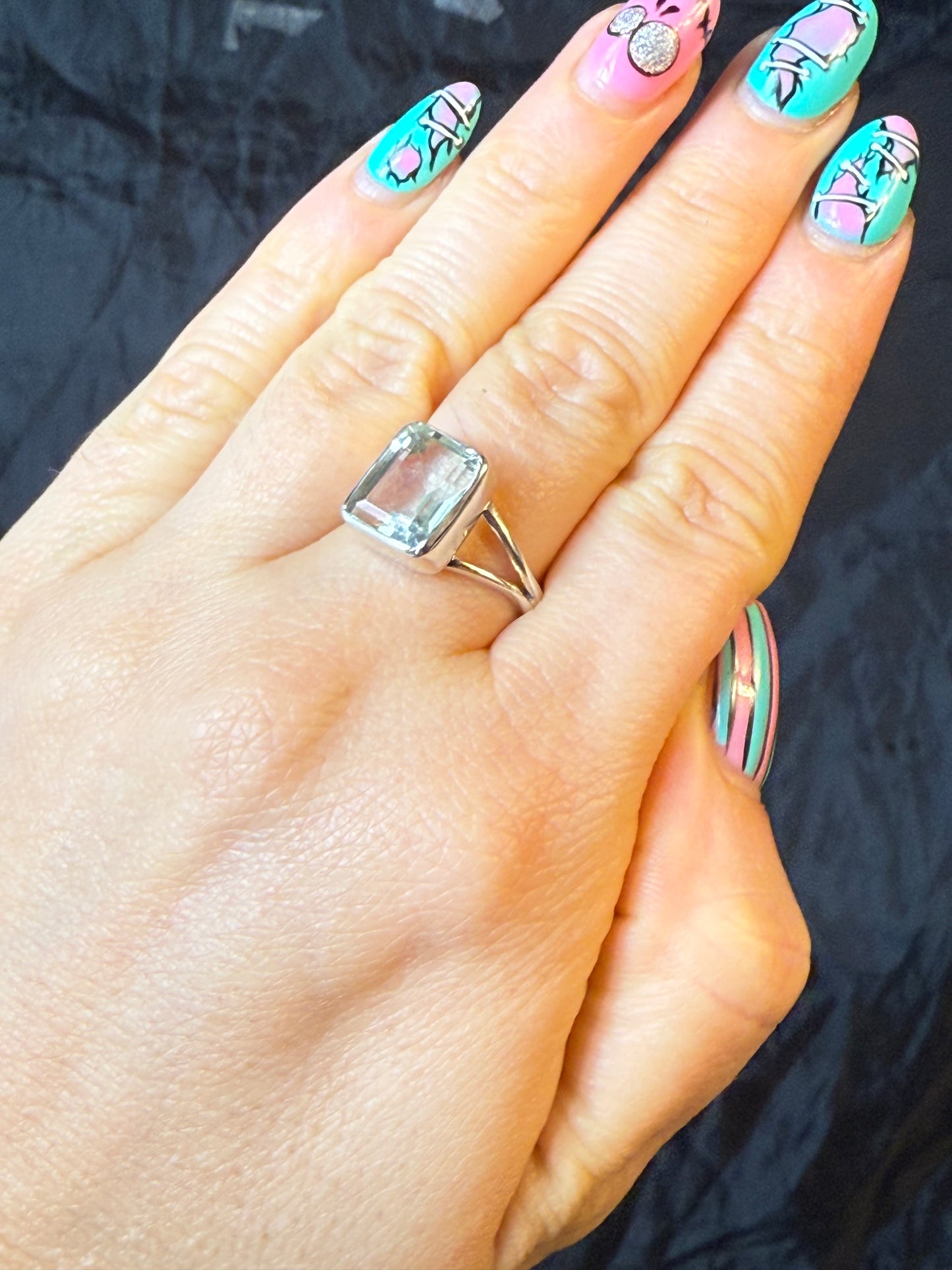 Prasolite 925 Ring - Size O 1/2 Green Amethyst