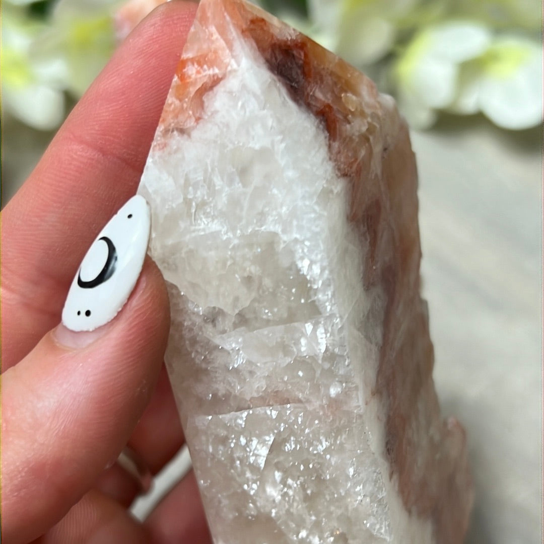 Sunstone, Orchid & Orange Calcite Druzy Tower Points