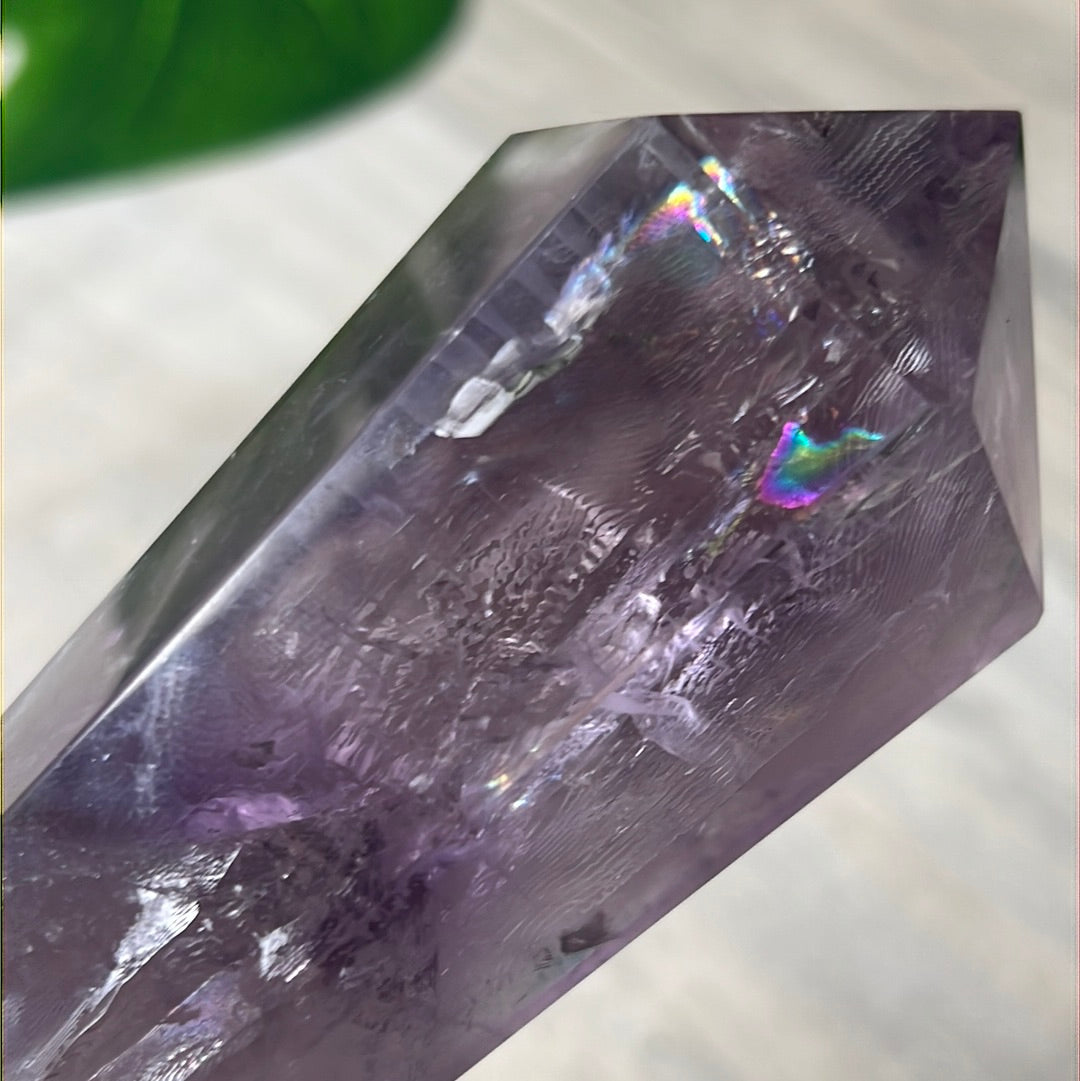 Statement Phantom Fingerprint Amethyst Smokey Quartz Wand