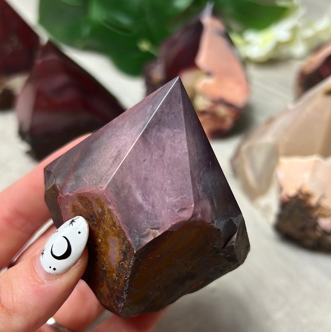 Mookaite Half & Half Polished Raw Tower Points