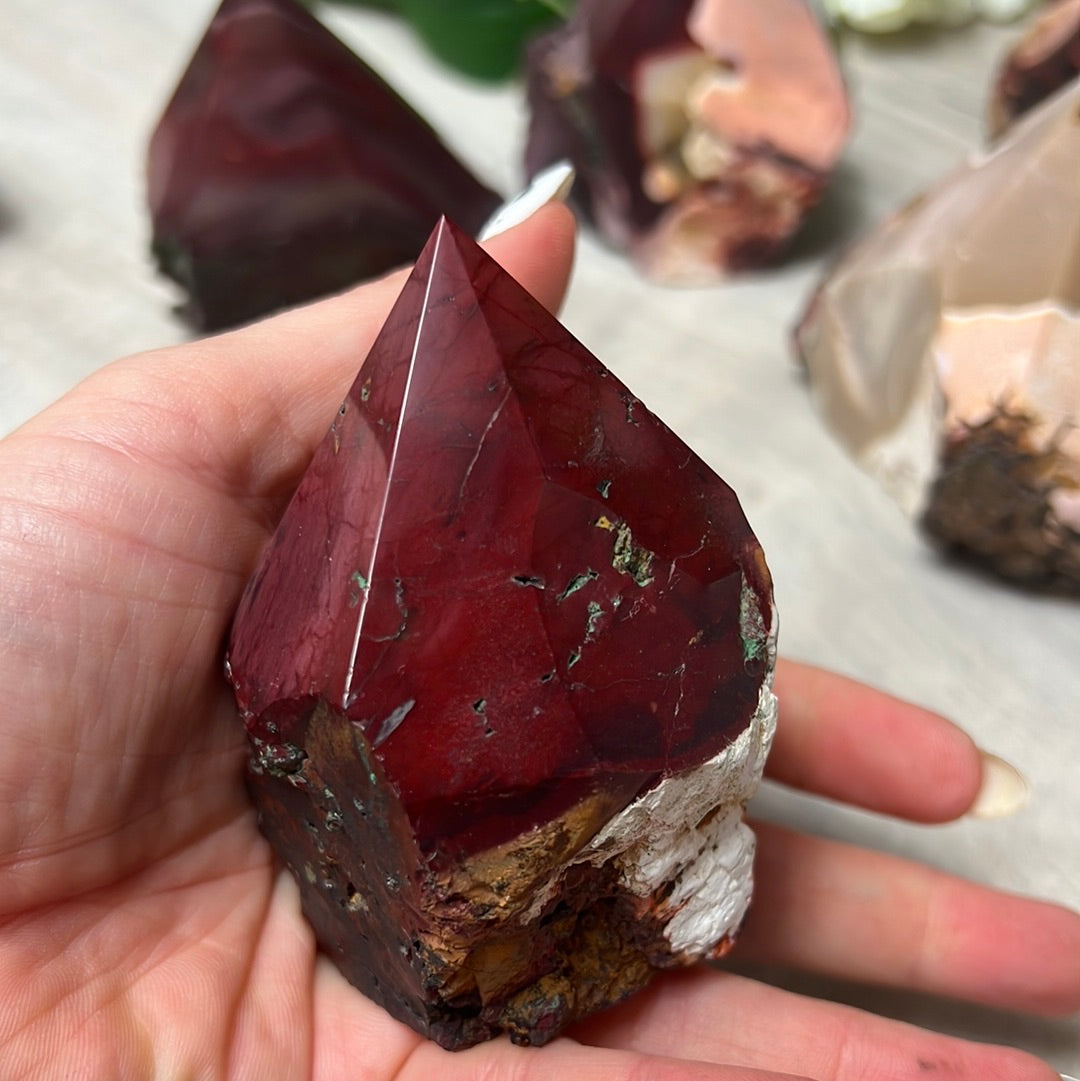 Mookaite Half & Half Polished Raw Tower Points
