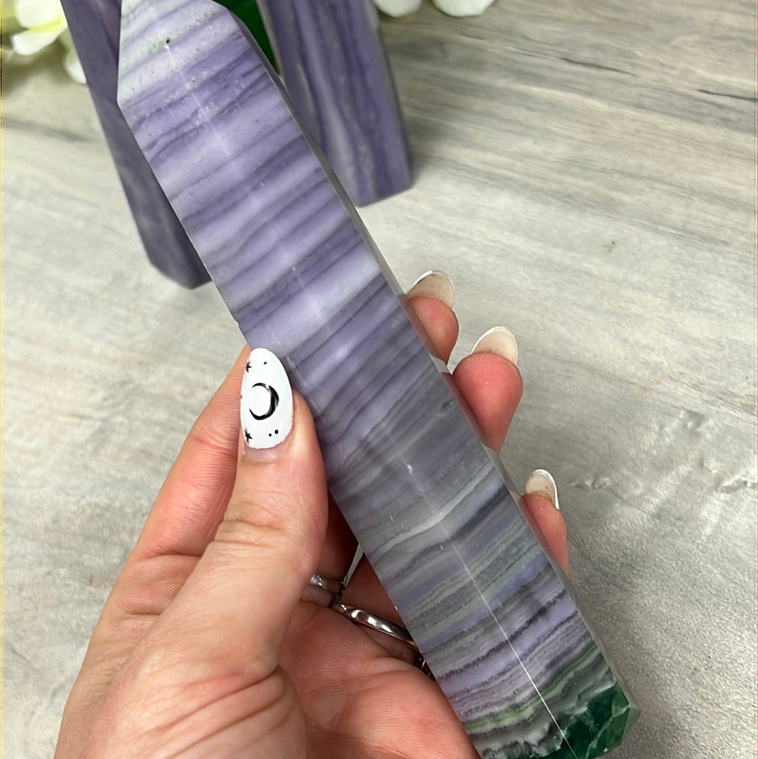 Sagentic Fluorite Purple Tower Points