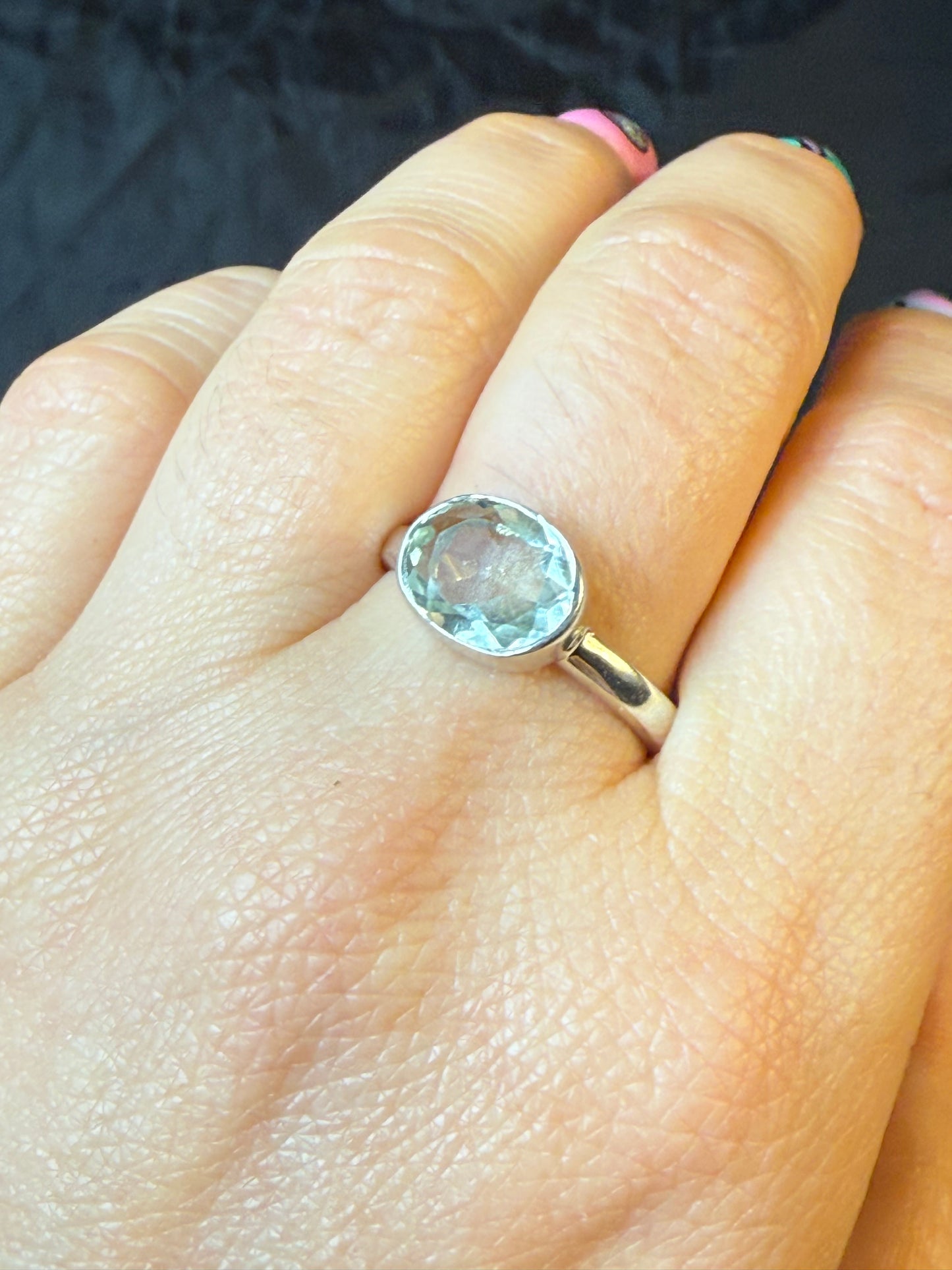 Prasolite 925 Ring - Size R 1/2 - S Green Amethyst