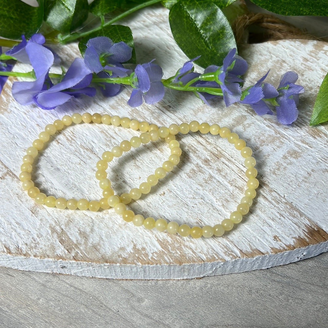 4mm Orange Calcite Bead Bracelet