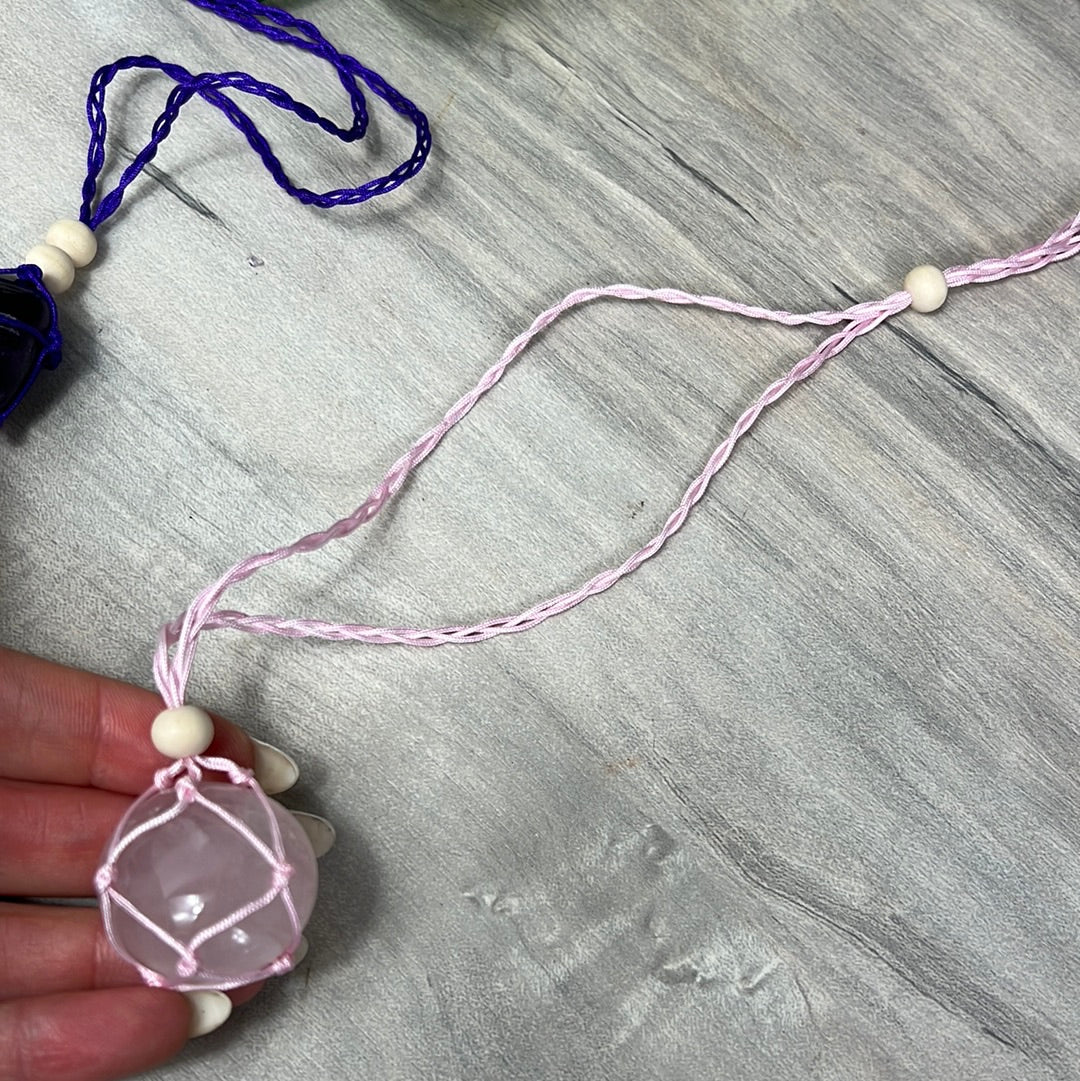 Macrame Net Cage Thread Necklace