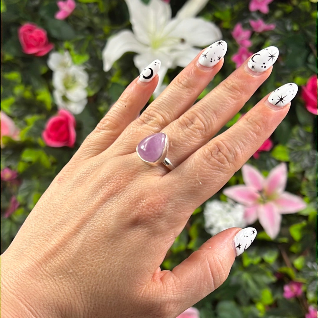 Kunzite 925 Sterling Silver Ring - Size O
