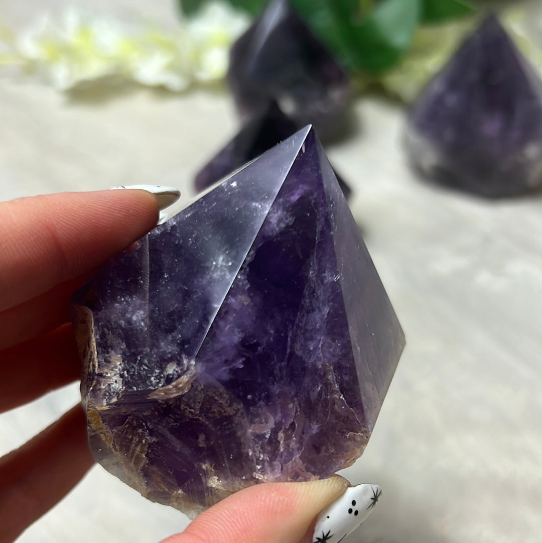 Amethyst Half & Half Polished Raw Tower Points