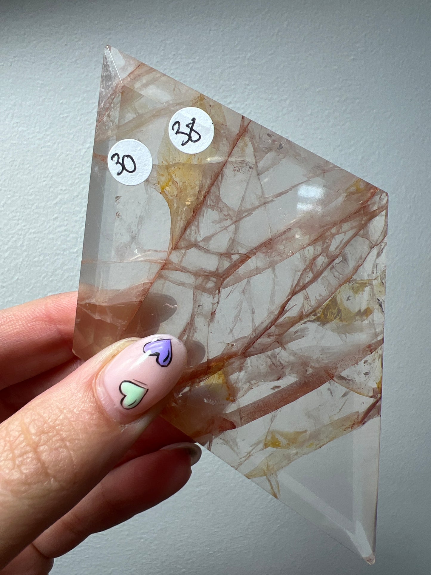Fire Quartz & Golden Healer in Rose Quartz Diamond