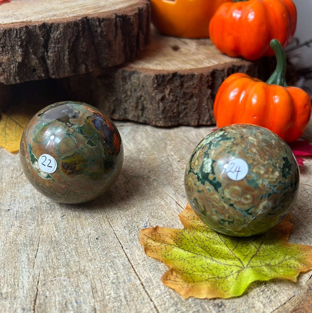Rhyolite Rainforest Jasper Sphere