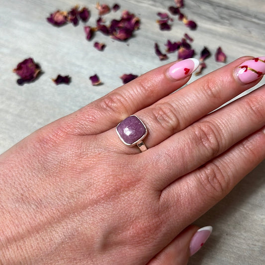Pink Tourmaline 925 Silver Ring - Size L 1/2 - M  AA GRADE