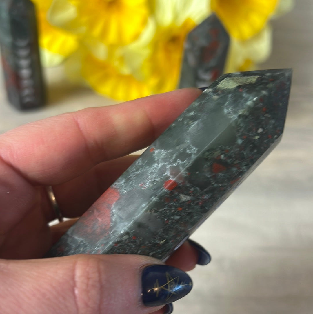 African Bloodstone Moon Phase Lunar Point Tower