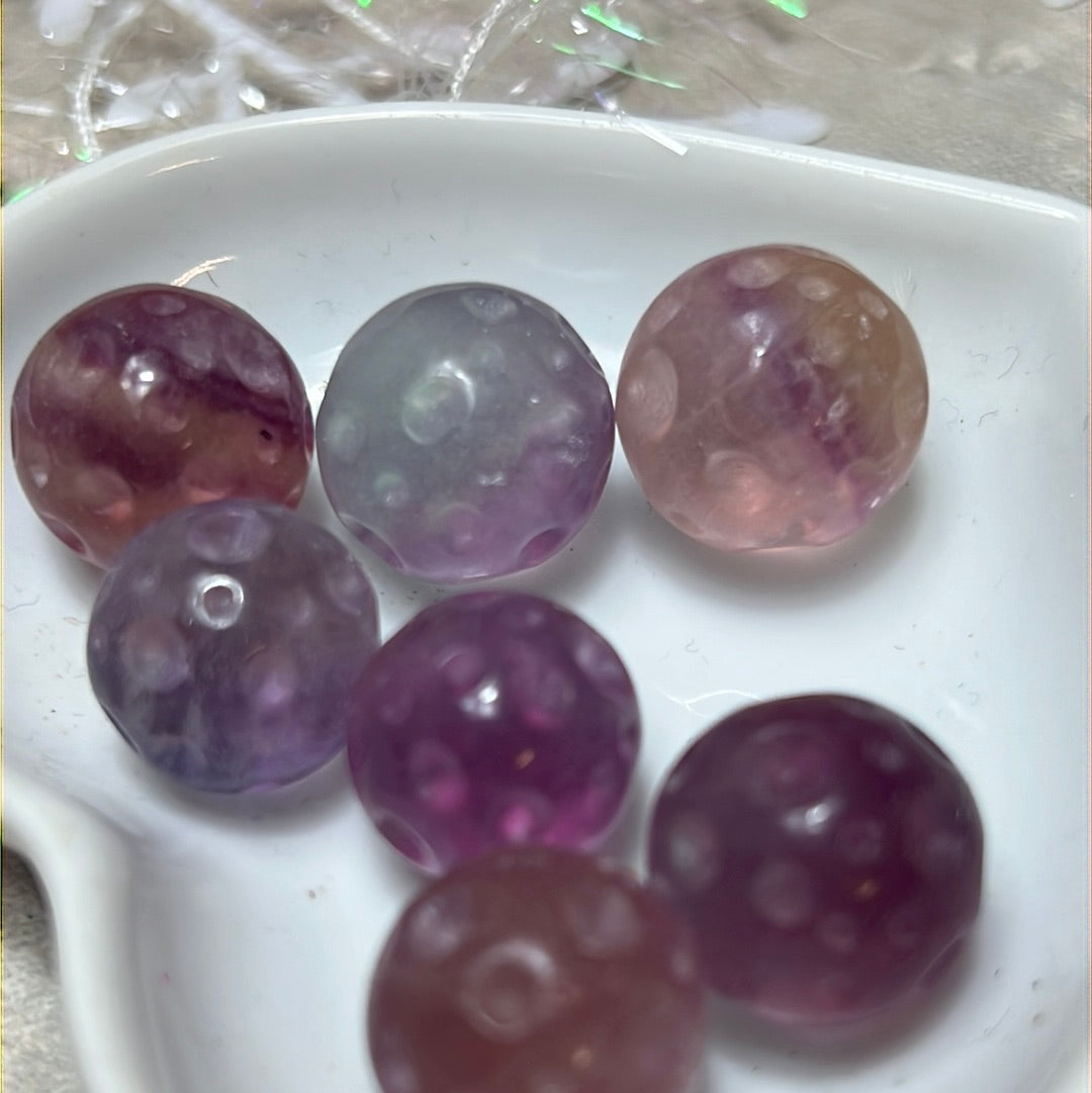 Unpolished Fluorite Planet Moon Sphere