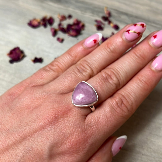 Pink Tourmaline 925 Silver Ring - Size O  AA GRADE