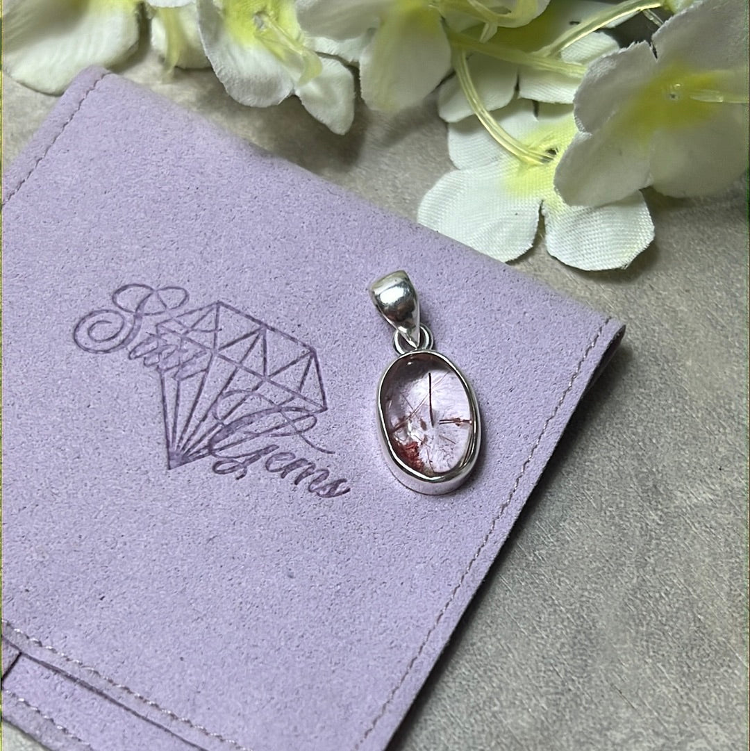 Red Rutile - Rare - 925 Sterling Pendant