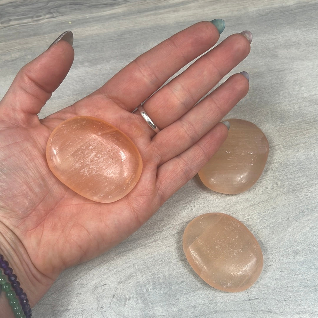 Peach Selenite Palm - orange