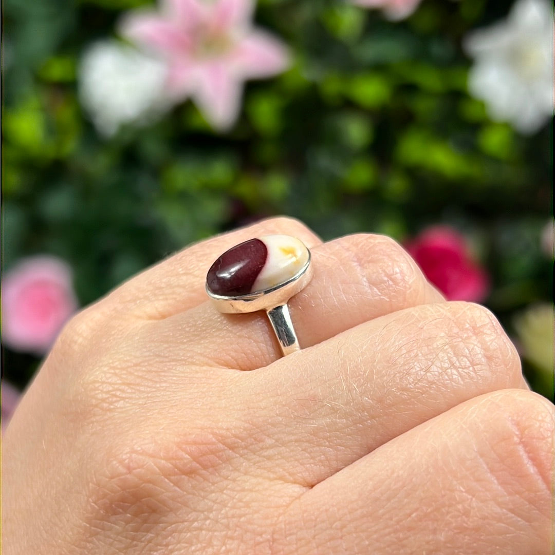 Mookaite 925 Sterling Silver Ring - Size L - L 1/2