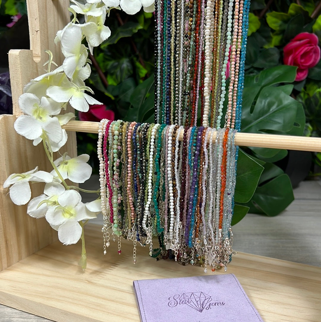 2mm Delicate - 925 Sterling Silver Facet Bracelets - Adjustable