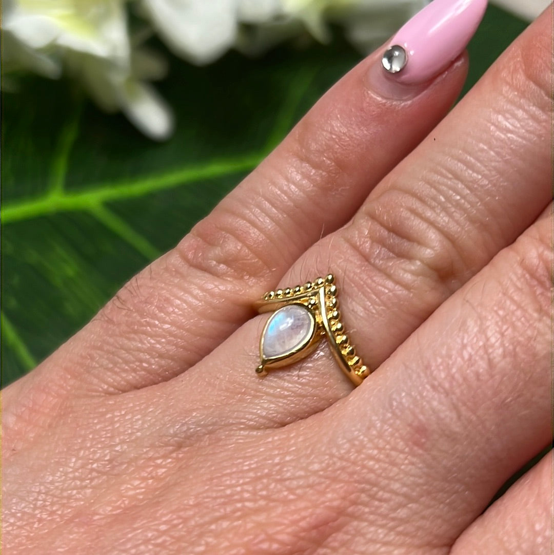 Moonstone Mandala Crown 18K Gold