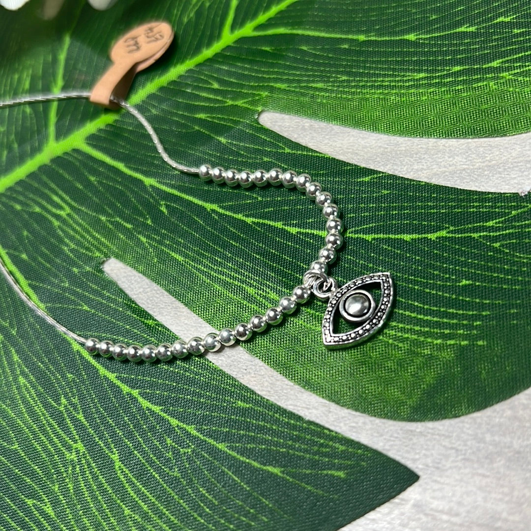 Evil Eye Protection 925 Silver Thread Adjustable Bracelet