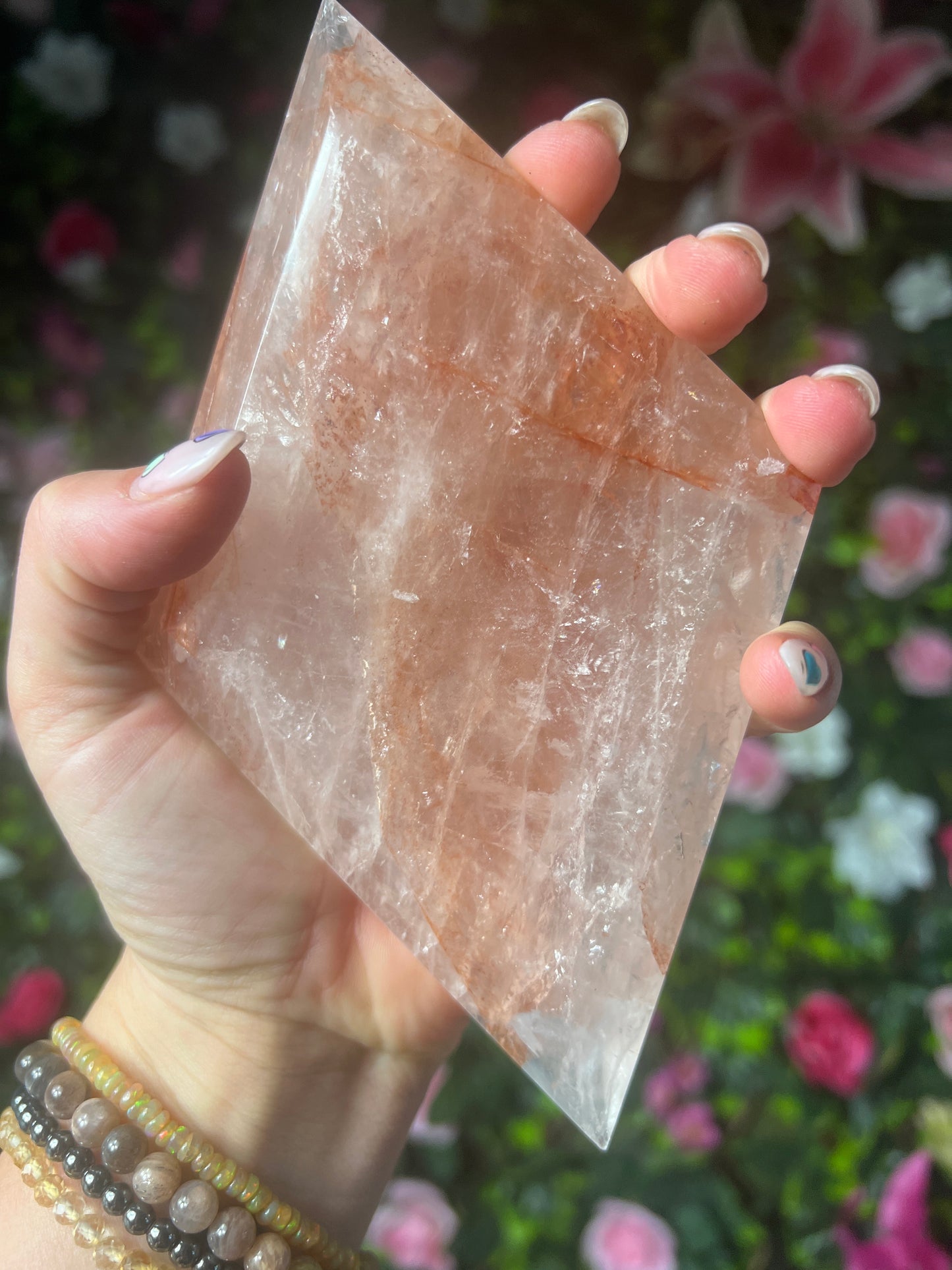 XL Rose and Fire Quartz Diamond