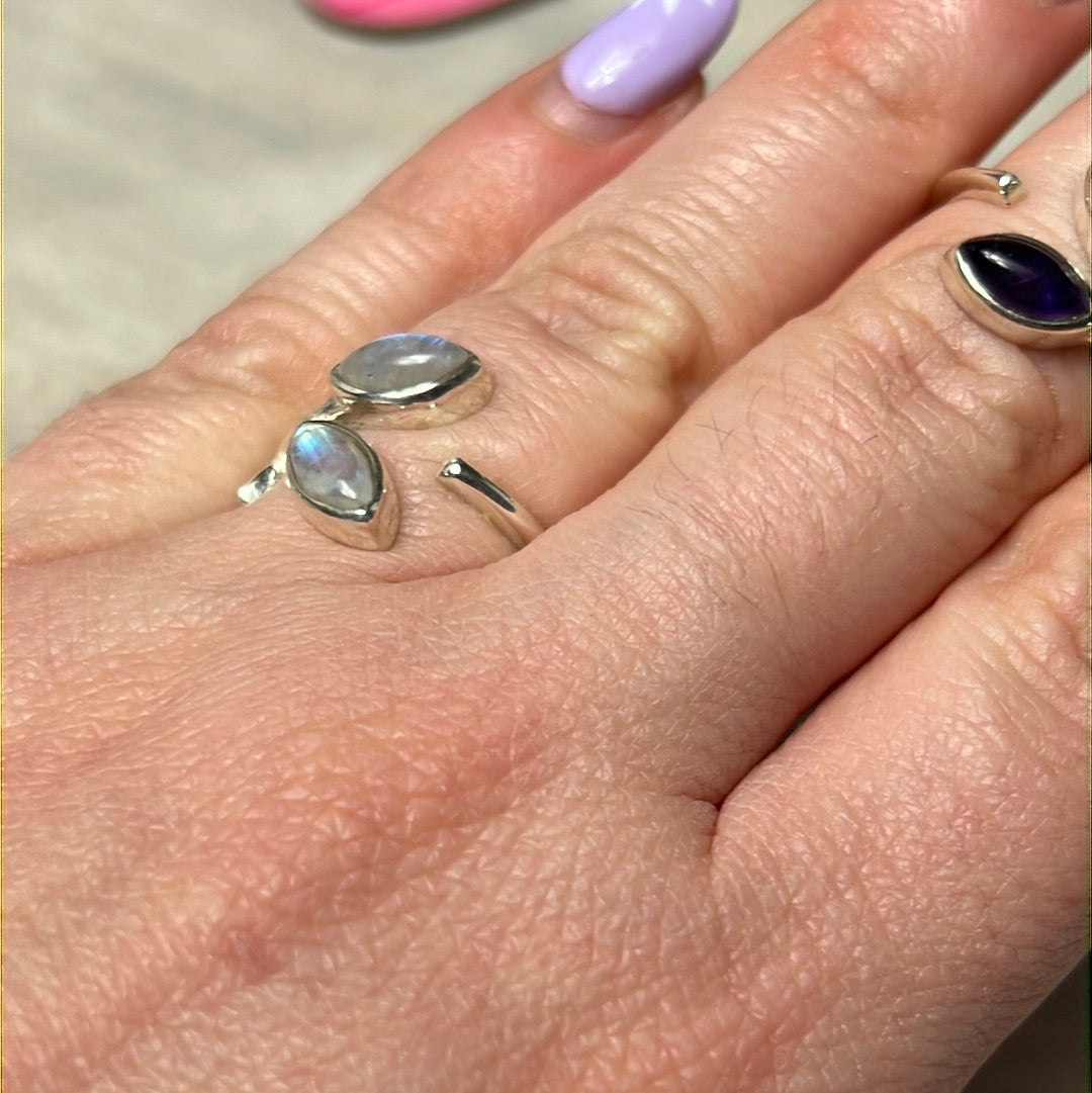 Adjustable Leaf Ring Sterling Silver 925