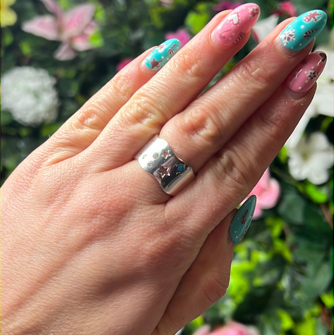 Tala Lani Opal Moon - 925 Sterling Silver Ring