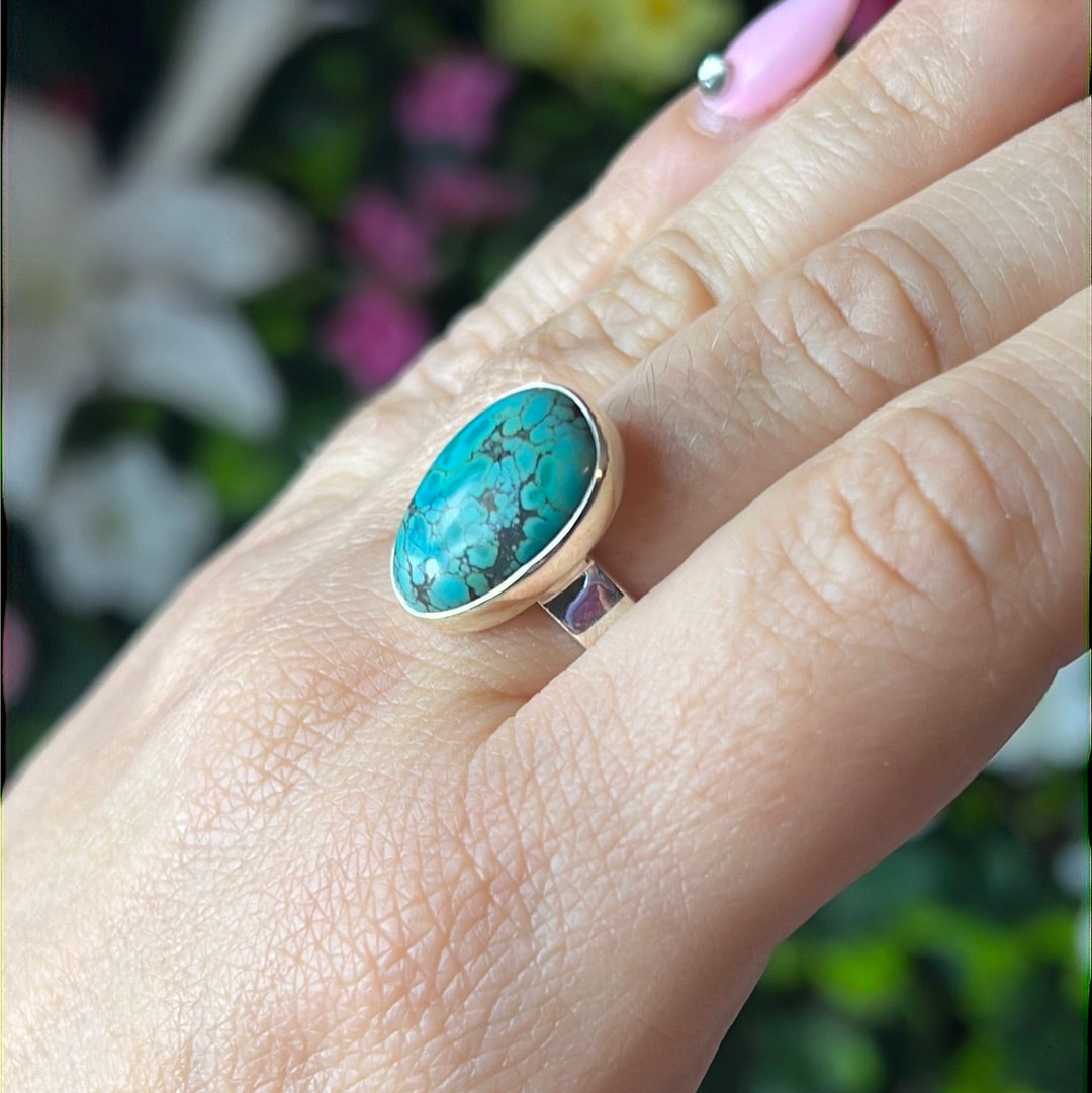 Adjustable Turquoise 925 Sterling Silver Ring