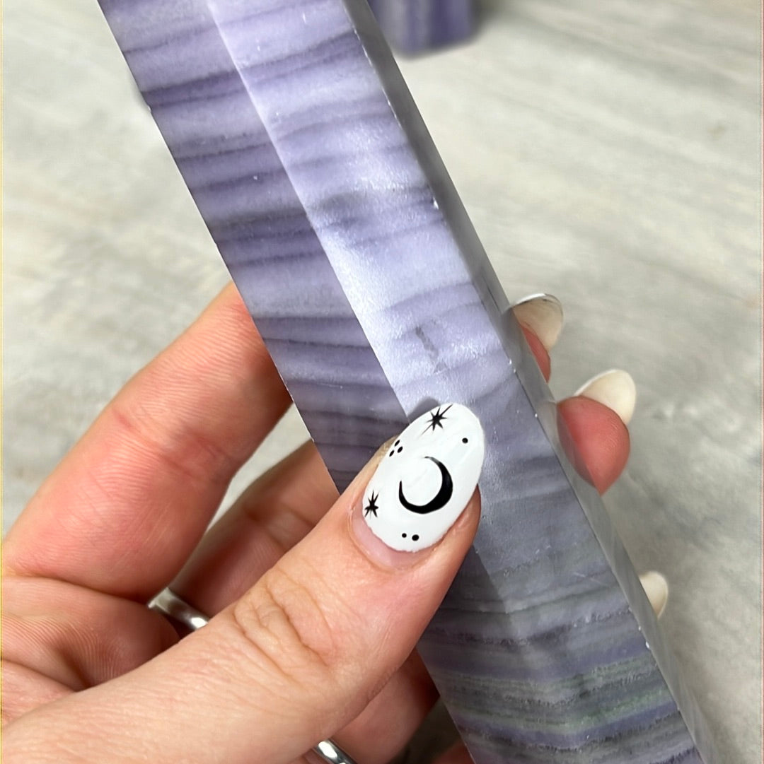 Sagentic Fluorite Purple Tower Points