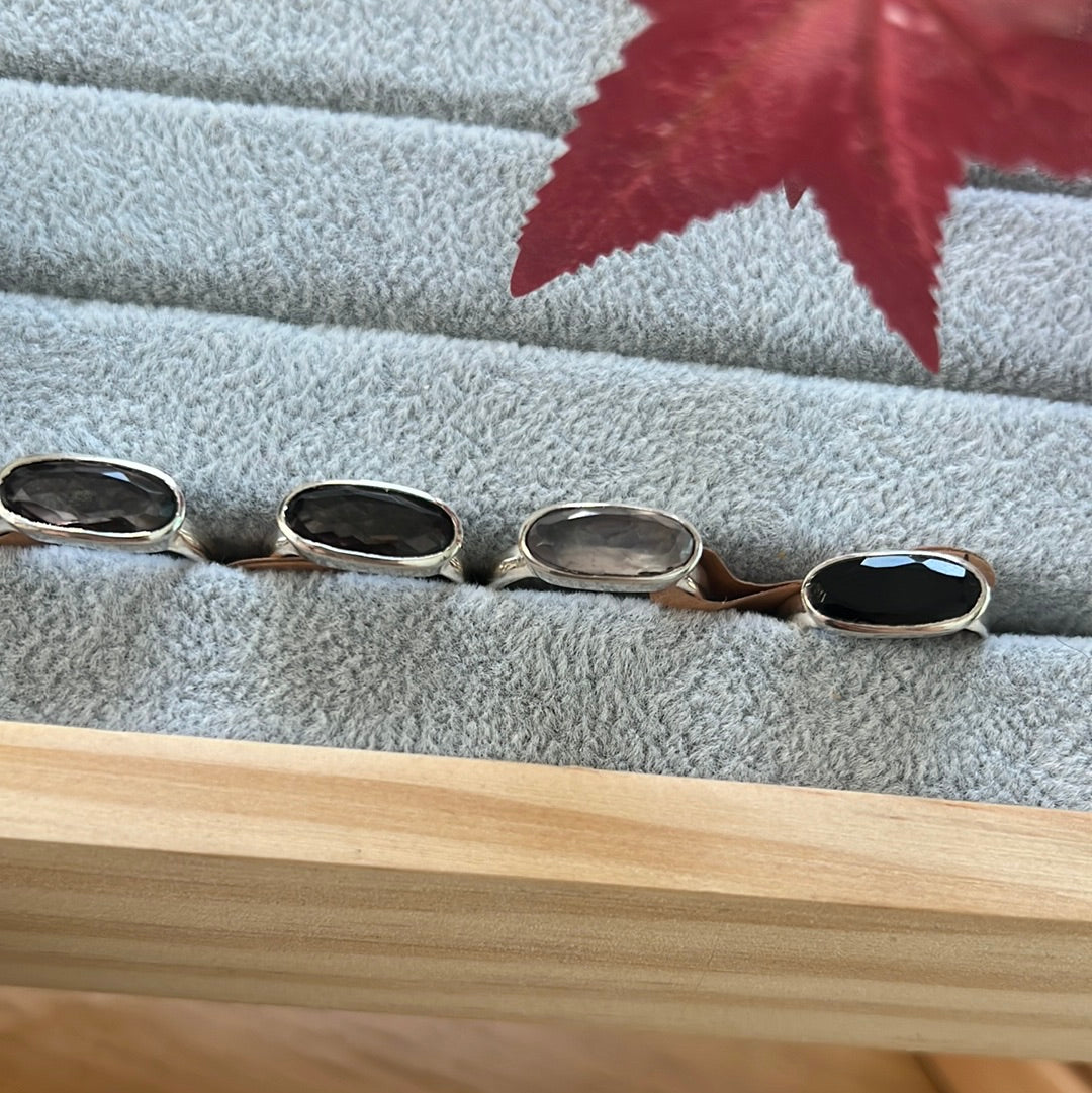 Bar Facet Sterling Silver Ring