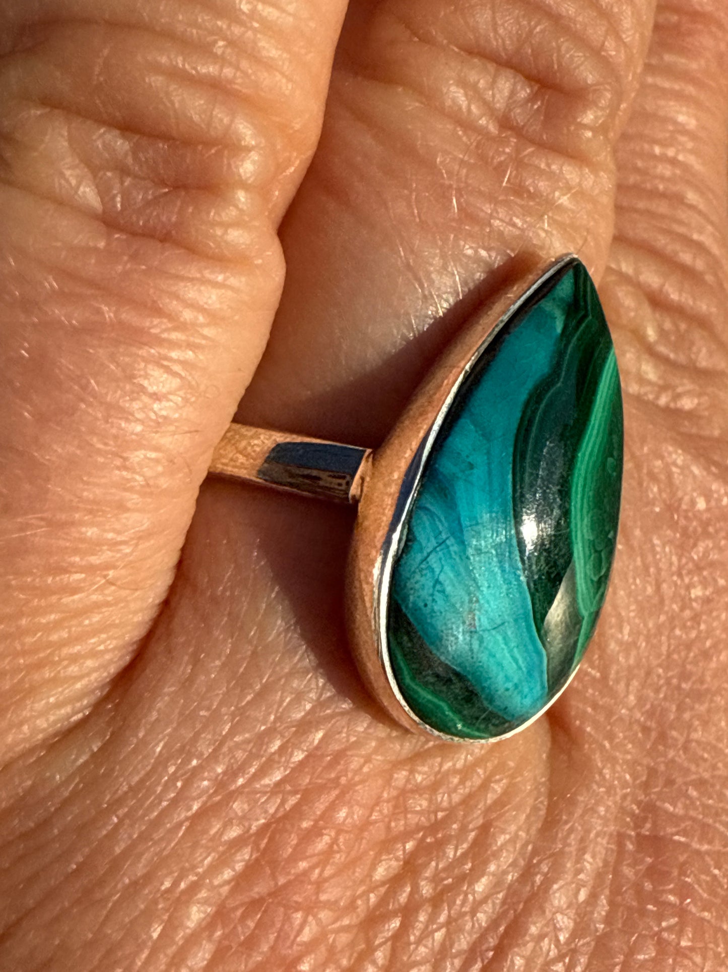 Aquamarine 925 Silver Ring - Size O 1/2