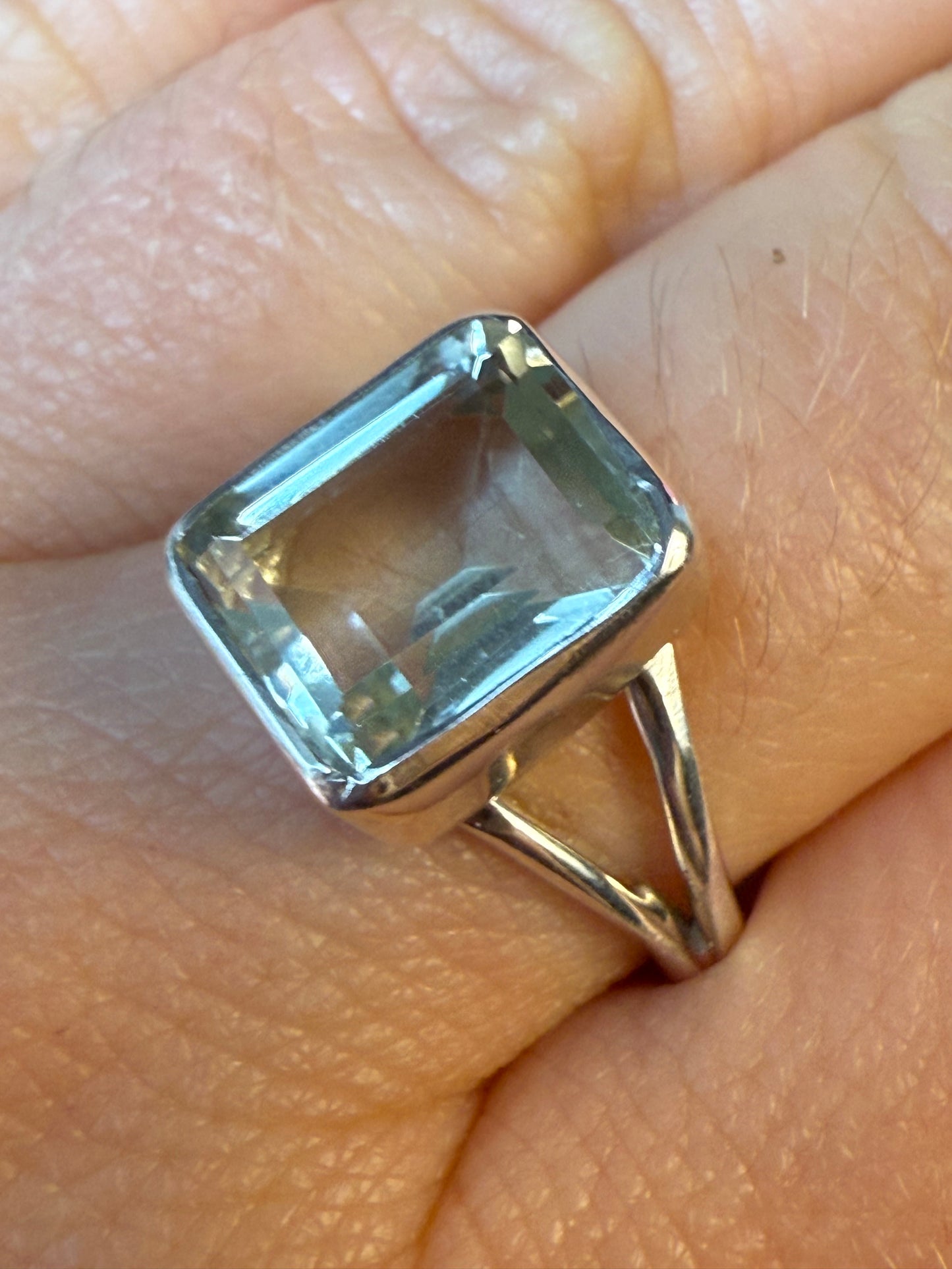 Prasolite 925 Ring - Size O 1/2 Green Amethyst