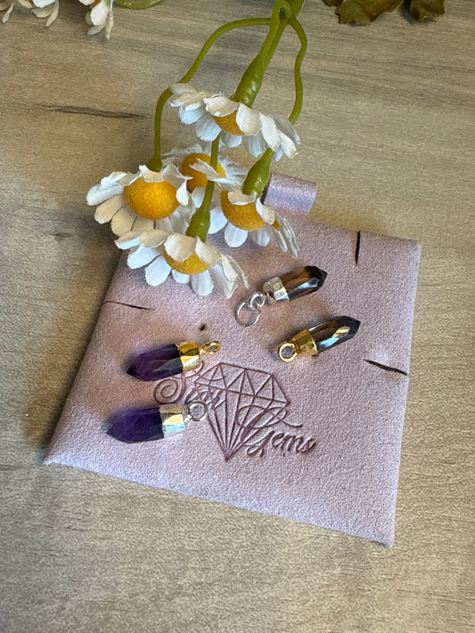 Mini Point Facet Cut - Silver / Gold Pendant Charm