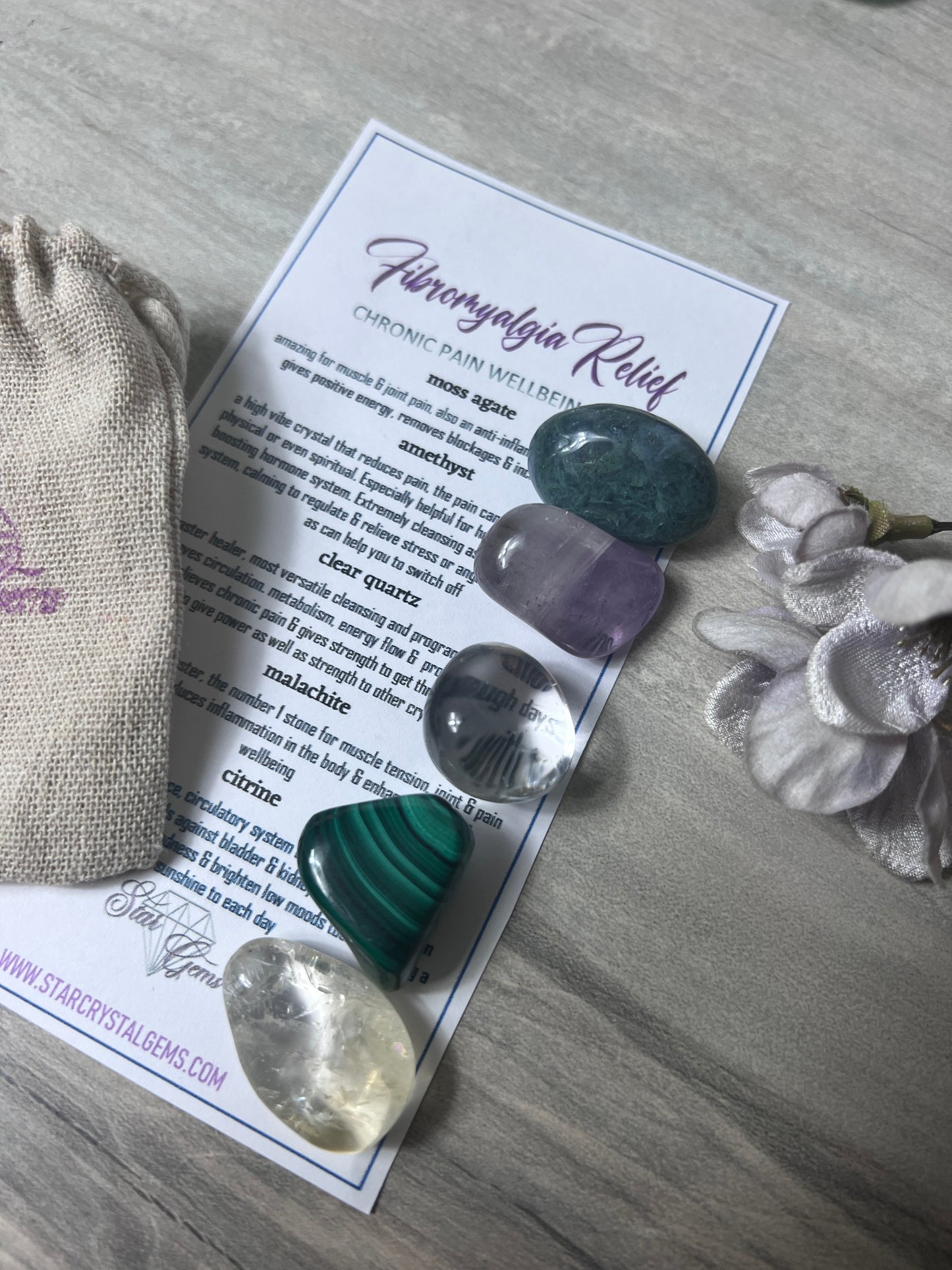 Starcrystalgems - Fibromyalgia Chronic Pain - Tumblestone Kit