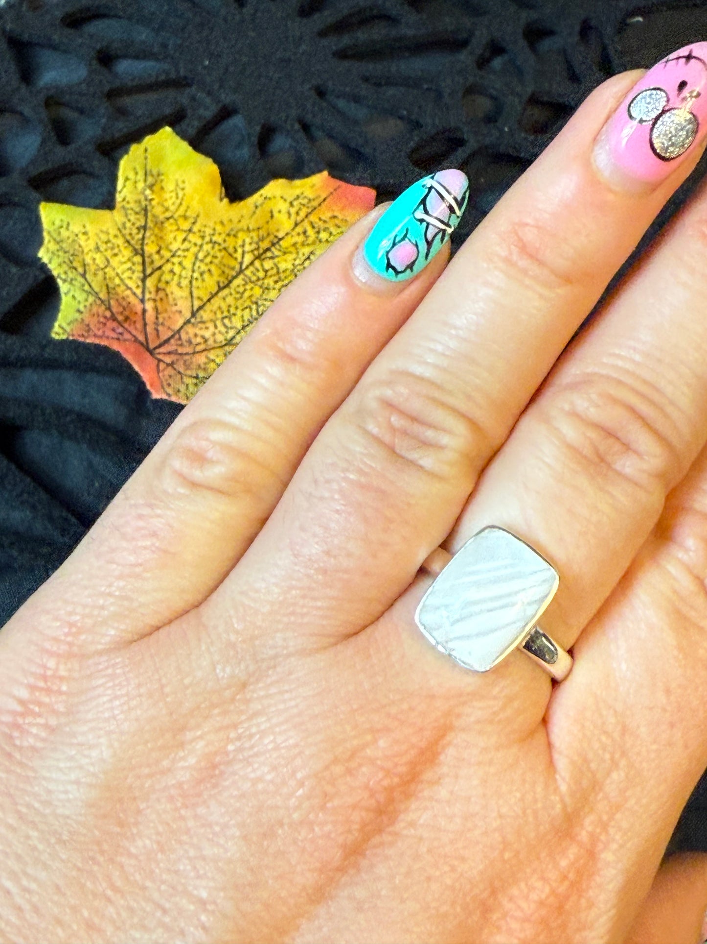 Scolecite 925 Ring - Size O 1/2