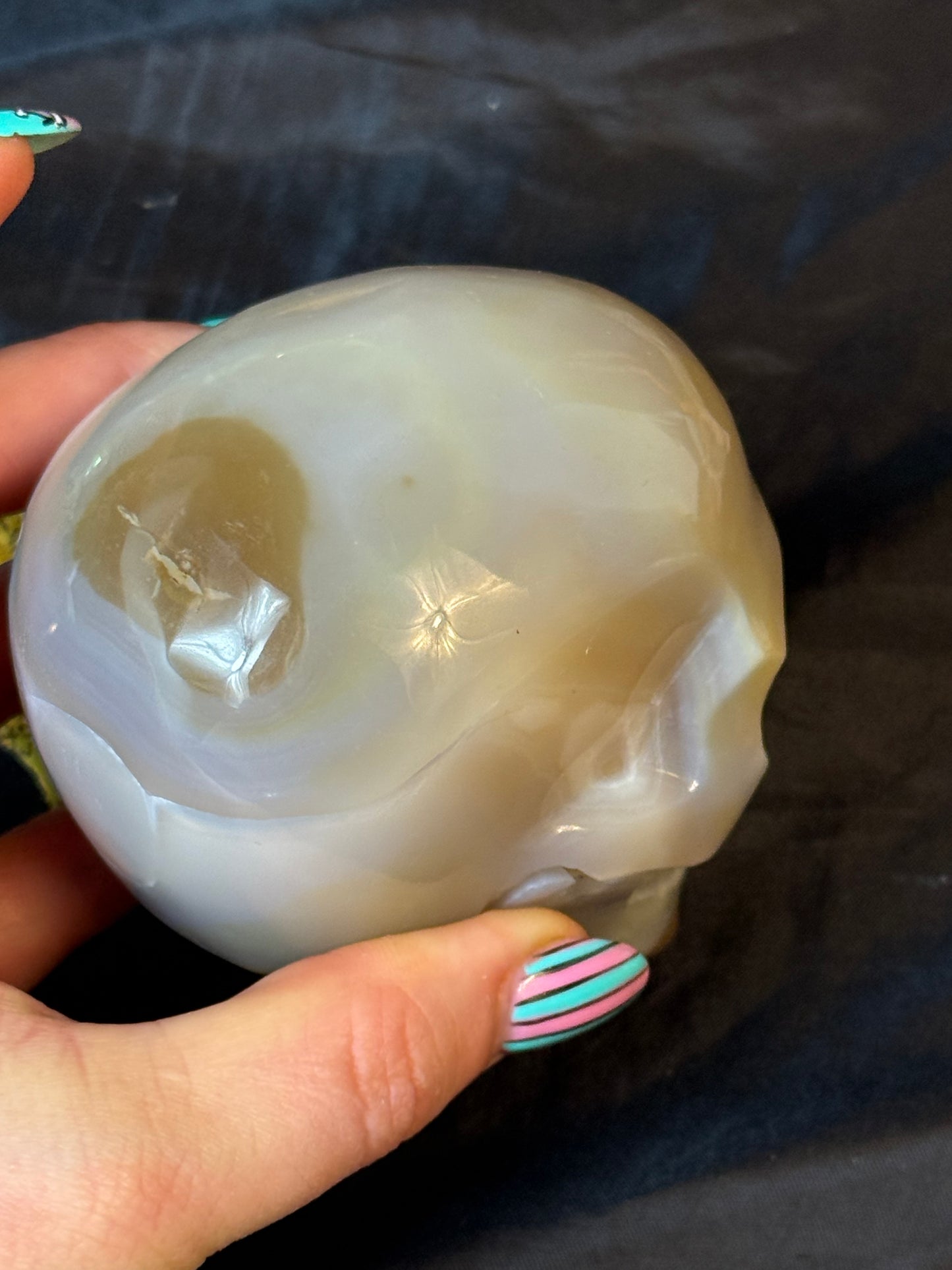 Druzy Agate Skull