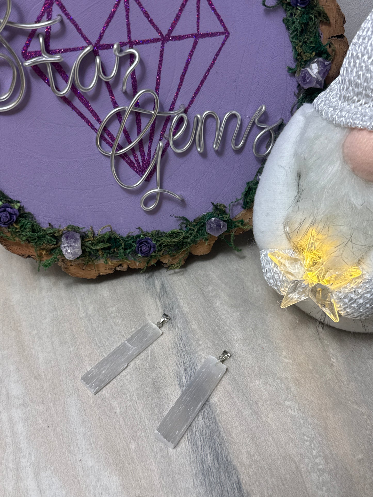 Selenite Pendant / Keyring