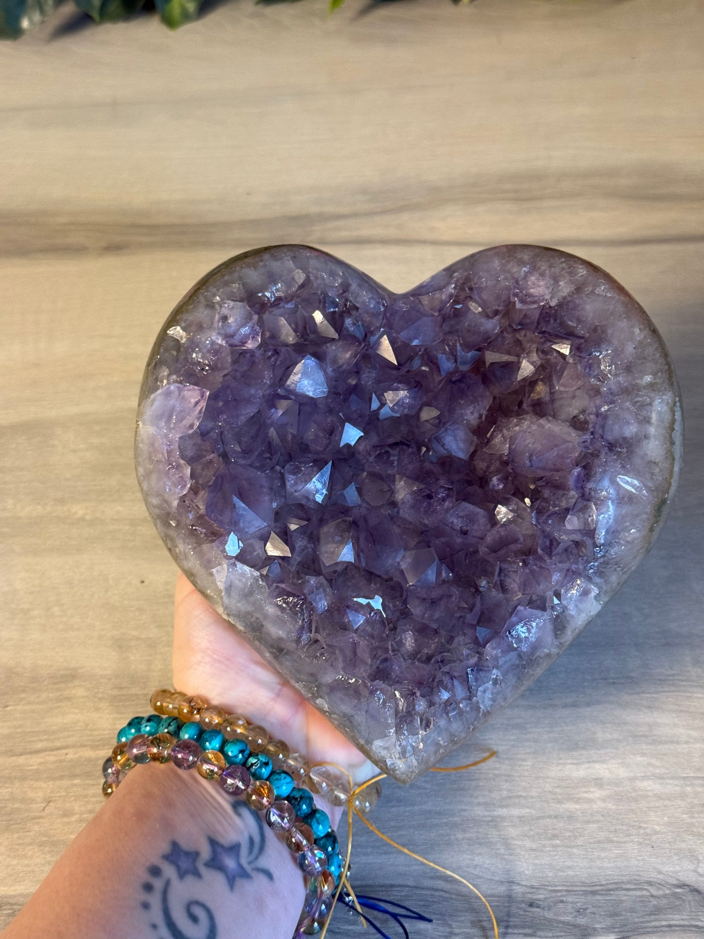 Large Amethyst Druzy Heart