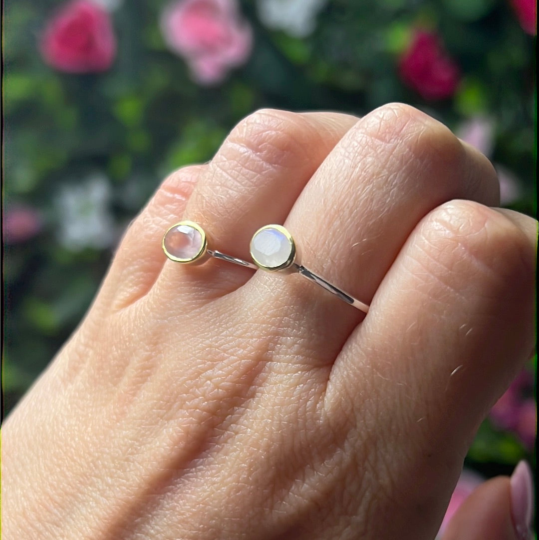 18K Gold & 925 Silver Combo Oval Ring