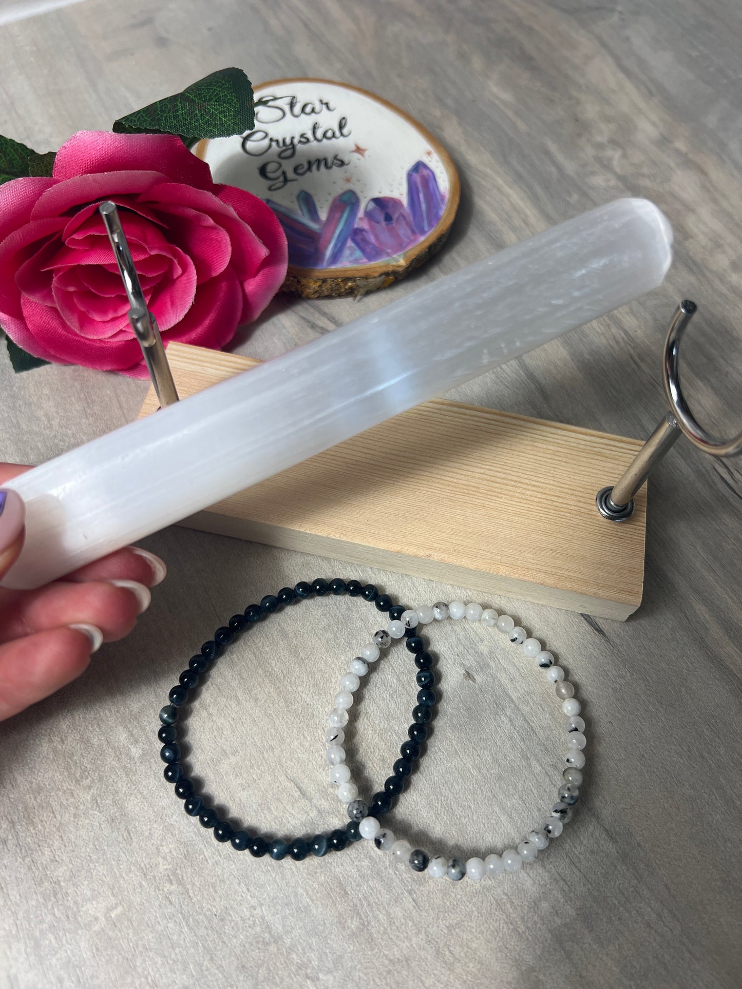 Bracelet Selenite Charging Jewellery Stand Holder (selenite included)