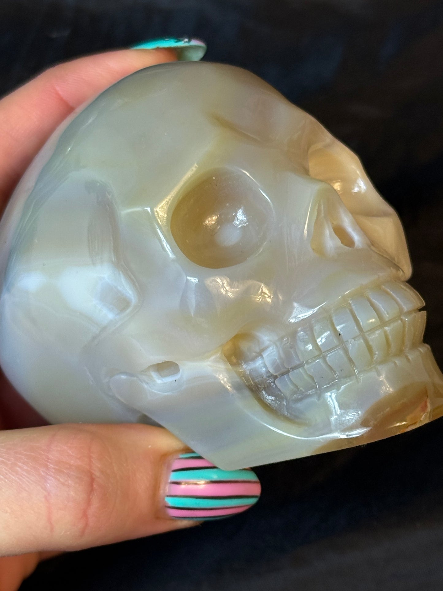 Druzy Agate Skull