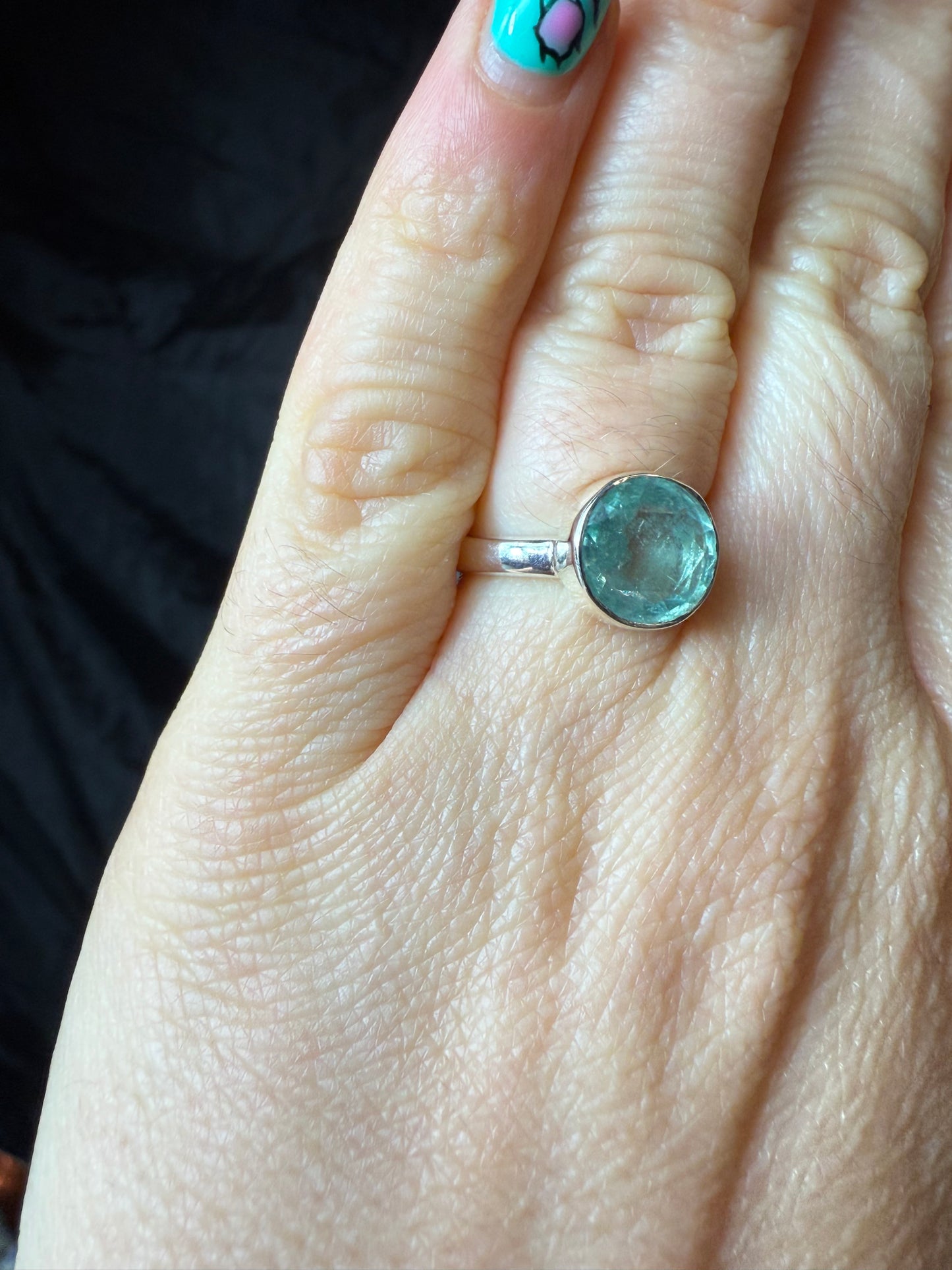 Green Kyantie 925 Ring - Size L - L 1/2