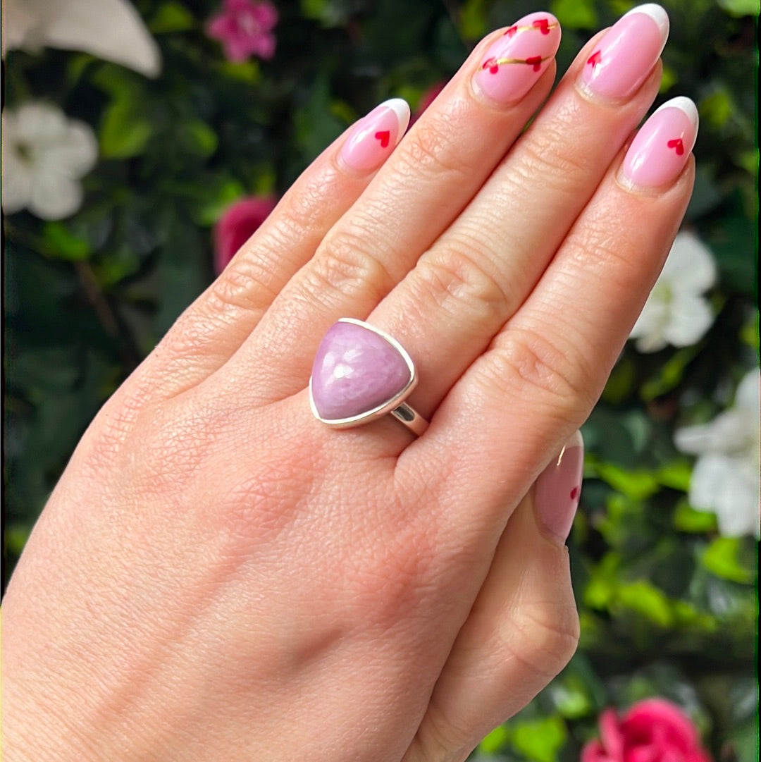 Pink Tourmaline 925 Silver Ring - Size O  AA GRADE