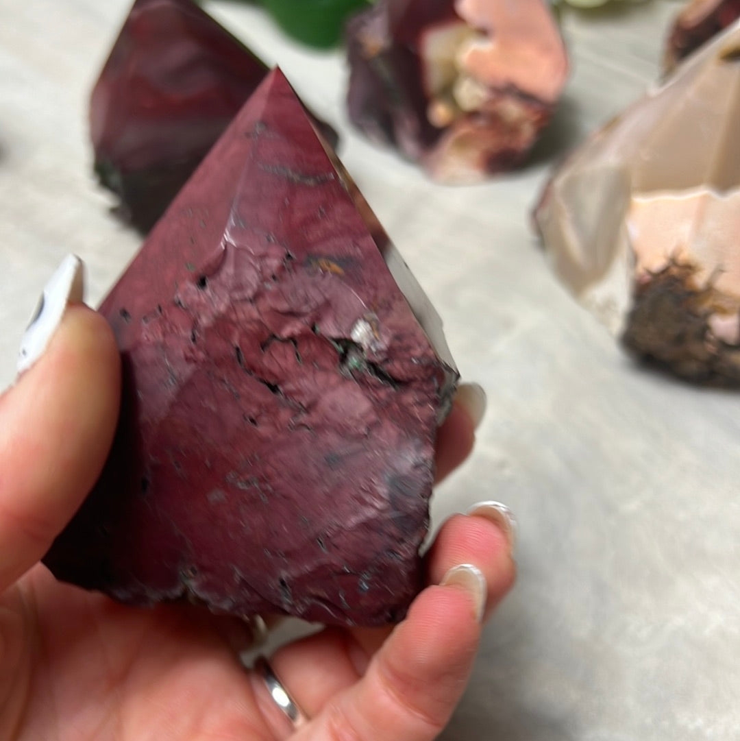 Mookaite Half & Half Polished Raw Tower Points